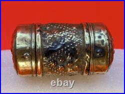 VERY RARE Antique 200+ Year Old Danish Brass Kridthus or Chalk Holder Box Case