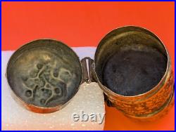 VERY RARE Antique 200+ Year Old Danish Brass Kridthus or Chalk Holder Box Case