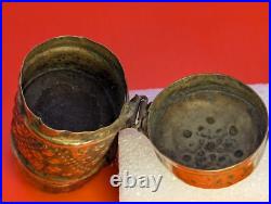 VERY RARE Antique 200+ Year Old Danish Brass Kridthus or Chalk Holder Box Case