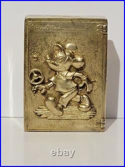 VERY RARE Antique Disney Productions Brass Mickey Mouse Coin Bank -Made in ITALY