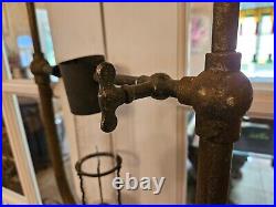 VERY RARE Antique Economy Gas Lamp Co Hanging Gas Light WithFire Proof Glass Shade