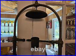 VERY RARE Antique Economy Gas Lamp Co Hanging Gas Light WithFire Proof Glass Shade