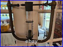 VERY RARE Antique Economy Gas Lamp Co Hanging Gas Light WithFire Proof Glass Shade