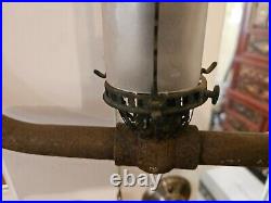 VERY RARE Antique Economy Gas Lamp Co Hanging Gas Light WithFire Proof Glass Shade