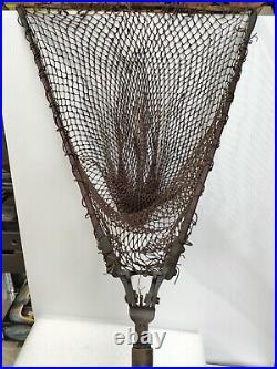 VERY RARE Antique Fly Fishing Collapsible Net Brass Leather Timber Fly Net AF