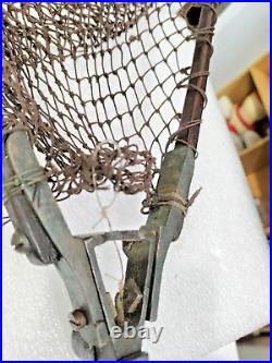 VERY RARE Antique Fly Fishing Collapsible Net Brass Leather Timber Fly Net AF