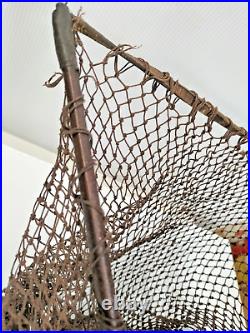 VERY RARE Antique Fly Fishing Collapsible Net Brass Leather Timber Fly Net AF