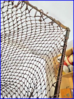 VERY RARE Antique Fly Fishing Collapsible Net Brass Leather Timber Fly Net AF