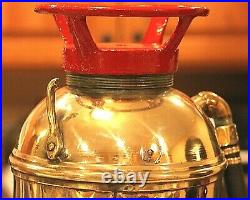 VERY RARE Antique Vintage AARON All Brass Fire Extinguisher-Polished Restored