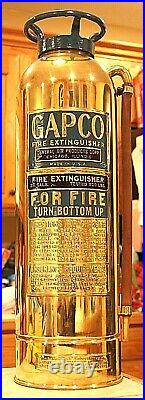 VERY RARE Antique Vintage GAPCO Brass Fire Extinguisher-Polished Restored