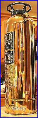 VERY RARE Antique Vintage GAPCO Brass Fire Extinguisher-Polished Restored