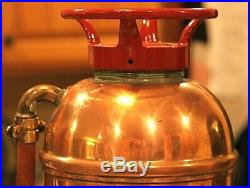 VERY RARE Antique Vintage IDEAL Copper Brass Fire Extinguisher-Polished Restored