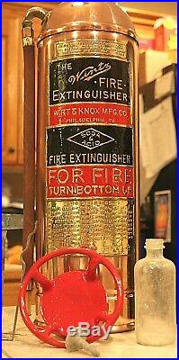 VERY RARE Antique Vintage WIRTS Copper Brass Fire Extinguisher-Polished Restor