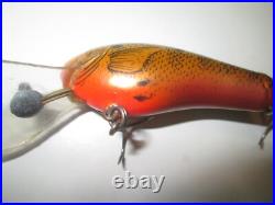 VERY RARE BAGLEY TRUE LIFE Lure. BELLY FINS OFF CENTER. Brass, Lead. MODEL/COLOR