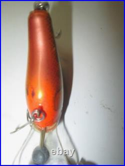 VERY RARE BAGLEY TRUE LIFE Lure. BELLY FINS OFF CENTER. Brass, Lead. MODEL/COLOR