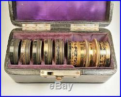 VERY RARE Brass Casket Lens Set, Emil Busch Vademecum c1899 / Rodenstock Meteor