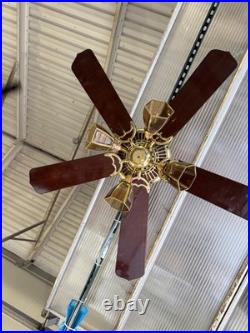 VERY RARE Bright Brass & Bright Copper Casablanca Panama Ceiling Fan