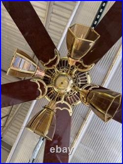 VERY RARE Bright Brass & Bright Copper Casablanca Panama Ceiling Fan