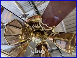 VERY RARE Bright Brass & Bright Copper Casablanca Panama Ceiling Fan
