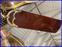 VERY RARE Bright Brass & Bright Copper Casablanca Panama Ceiling Fan