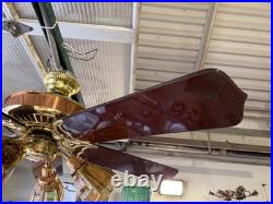 VERY RARE Bright Brass & Bright Copper Casablanca Panama Ceiling Fan