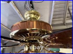 VERY RARE Bright Brass & Bright Copper Casablanca Panama Ceiling Fan