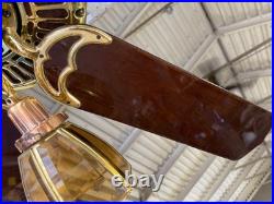 VERY RARE Bright Brass & Bright Copper Casablanca Panama Ceiling Fan