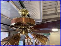 VERY RARE Bright Brass & Bright Copper Casablanca Panama Ceiling Fan
