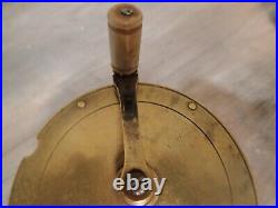 VERY RARE C. 1850 Brass model Haywood Ryder Folding handle Wide Salmon Fly Reel