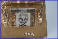 VERY RARE CARRIAGE CLOCK with DOUBLE TWO DIALS partners desk WORKING Brevete