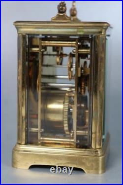 VERY RARE CARRIAGE CLOCK with DOUBLE TWO DIALS partners desk WORKING Brevete