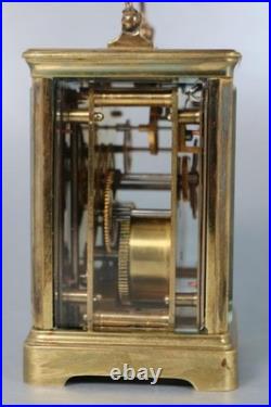 VERY RARE CARRIAGE CLOCK with DOUBLE TWO DIALS partners desk WORKING Brevete