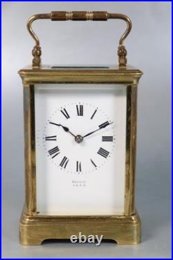 VERY RARE CARRIAGE CLOCK with DOUBLE TWO DIALS partners desk WORKING Brevete
