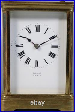 VERY RARE CARRIAGE CLOCK with DOUBLE TWO DIALS partners desk WORKING Brevete