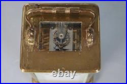 VERY RARE CARRIAGE CLOCK with DOUBLE TWO DIALS partners desk WORKING Brevete