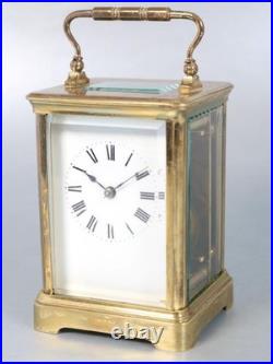 VERY RARE CARRIAGE CLOCK with DOUBLE TWO DIALS partners desk WORKING Brevete