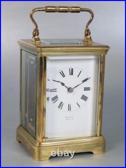 VERY RARE CARRIAGE CLOCK with DOUBLE TWO DIALS partners desk WORKING Brevete