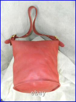 VERY RARE COACH Vintage Duffle Sac Feed Bag #9085 RED Brass EXC
