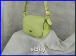 VERY RARE COACH Vintage Legacy Small Flap Bag #9965 Brass LIME GREEN EXC