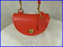 VERY RARE COACH Vintage'Mini Belt' Bag #0378-309 #9826 Brass Cherry Red