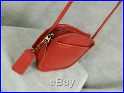 VERY RARE COACH Vintage Style #9935 Hadley Zip Bag #1227-309 Brass Cherry Red