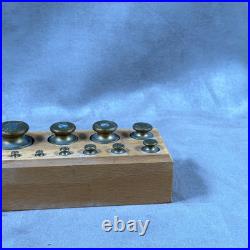 VERY RARE Complete weight set for antique brass scale from 1gr to 200gr
