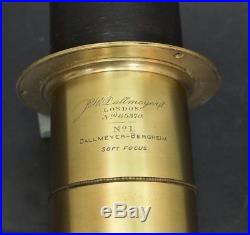 VERY RARE! Dallmeyer Bergheim Brass Soft Focus Lens No 1 wet plate 8x10