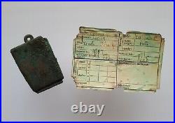 VERY RARE Dog Tag ID Royal Hungarian Honved Paper Brass card WWI WW1 original