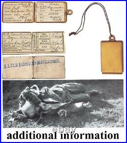 VERY RARE Dog Tag ID Royal Hungarian Honved Paper Brass card WWI WW1 original