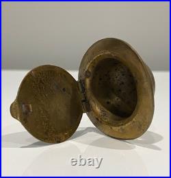 VERY RARE! Early-20th C. Brass Charlie Chaplin Charlot Bowler Hat form Snuff Box