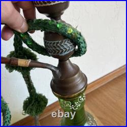 VERY RARE Emerald Green Vintage Antique Persian King Tall Decorative Hooka
