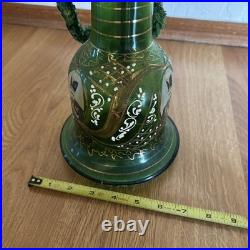 VERY RARE Emerald Green Vintage Antique Persian King Tall Decorative Hooka