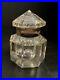 VERY-RARE-Inkwell-UNIQUE-Antique-Clear-Glass-Brass-Octagonal-01-lere