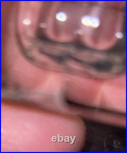 VERY RARE Inkwell UNIQUE Antique Clear Glass Brass Octagonal